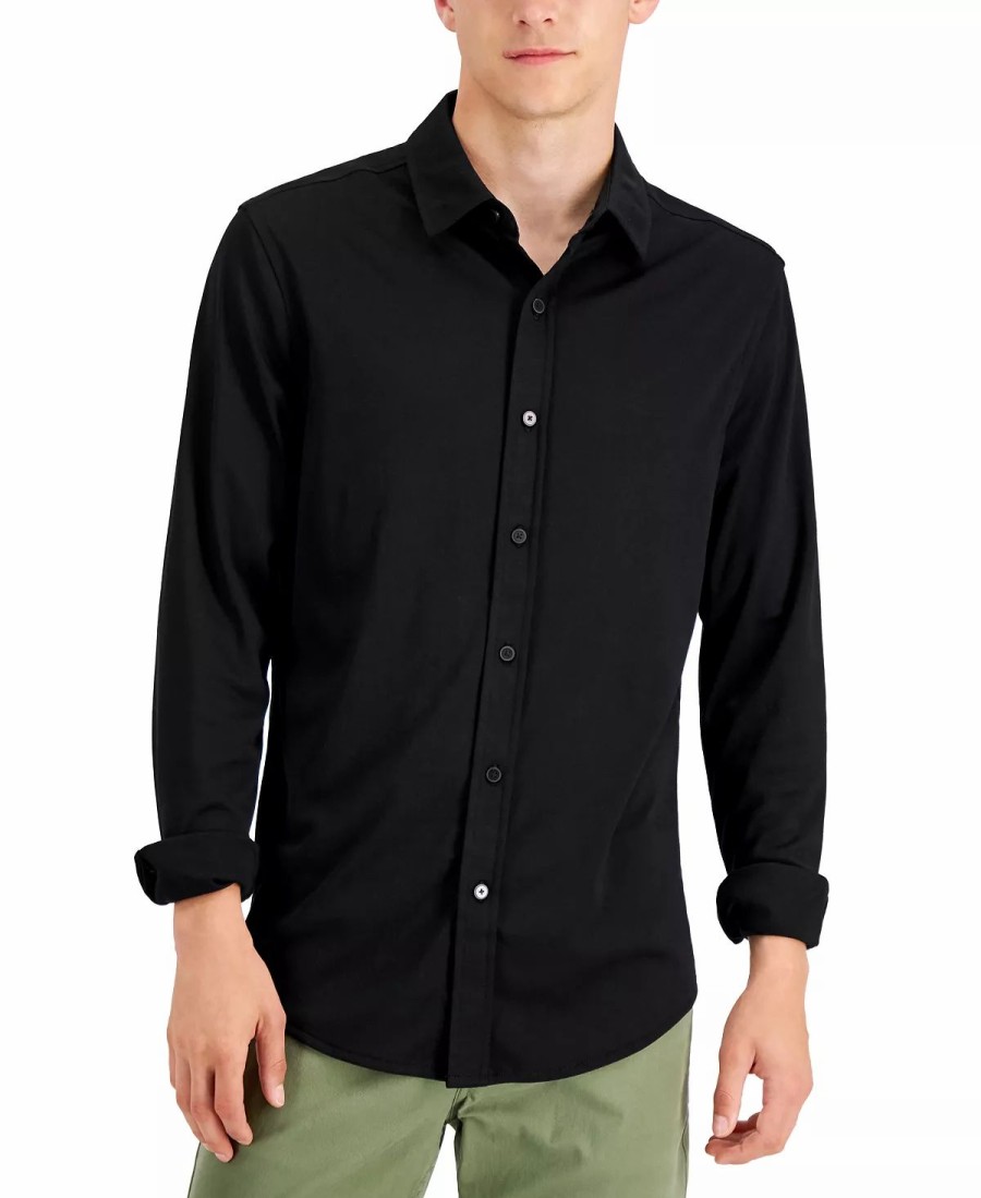 Casual Button-Down Shirts * | Alfani Men'S Regular-Fit Supima Cotton Birdseye Shirt, Created For Macy'S