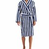 Pajamas & Robes * | Club Room Men'S Yarn-Dyed Stripe Robe, Created For Macy'S Navy/White