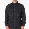 Casual Button-Down Shirts * | Sanctuary Men'S Lightweight Cotton Flannel Shirt Black Checks