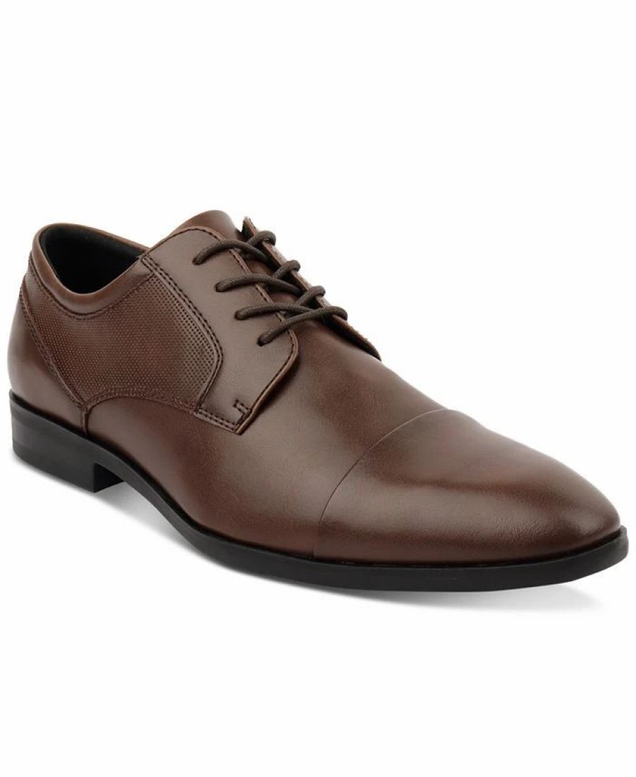 All Men'S Shoes * | Alfani Men'S Faux-Leather Lace-Up Cap-Toe Dress Shoes, Created For Macy'S