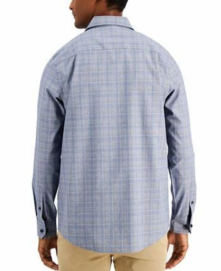 Casual Button-Down Shirts * | Club Room Men'S Pioloa Plaid Shirt, Created For Macy'S Blue Combo