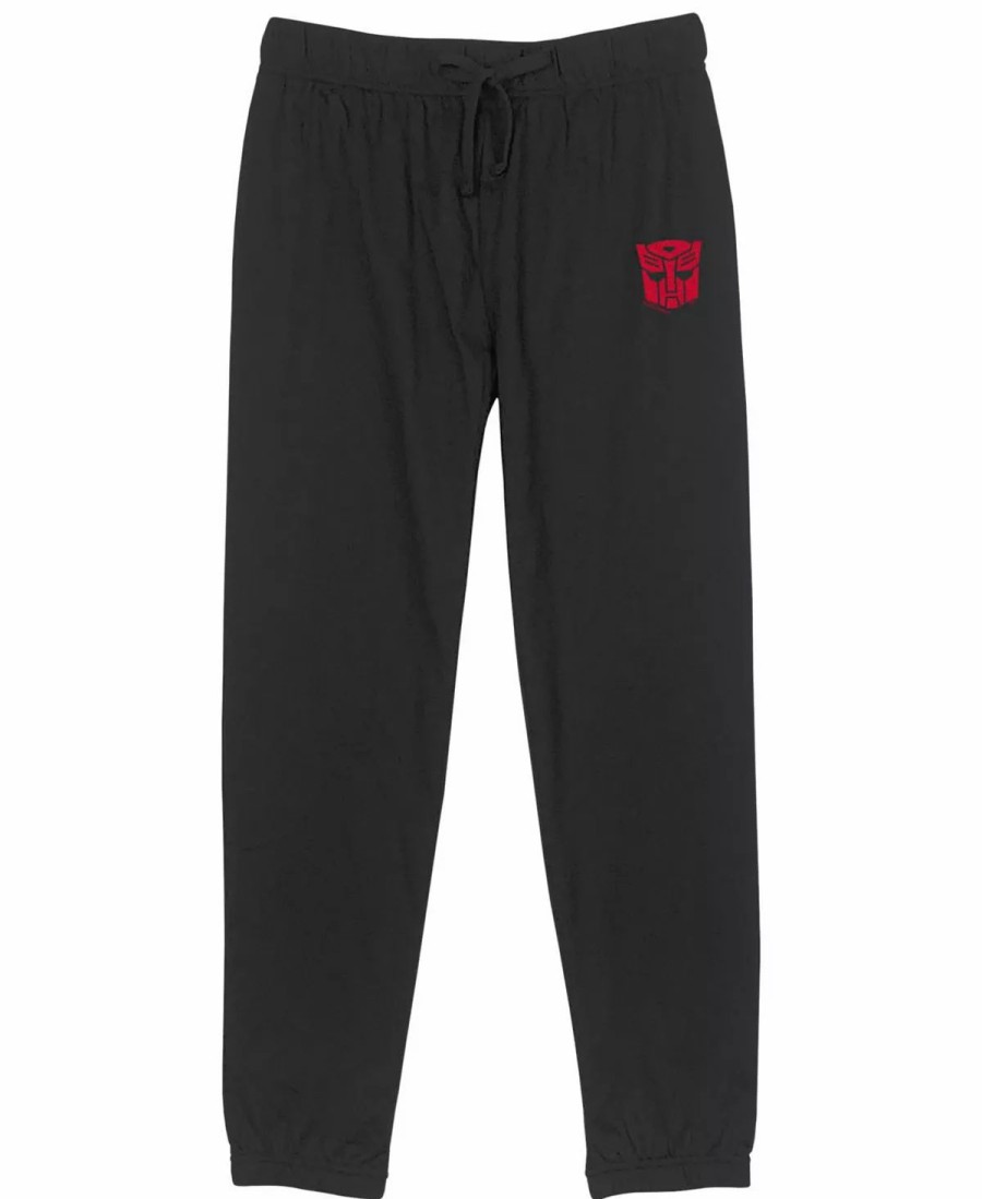 Pants * | Fifth Sun Men'S Transformers Autobots Flat Drawstring Joggers Black