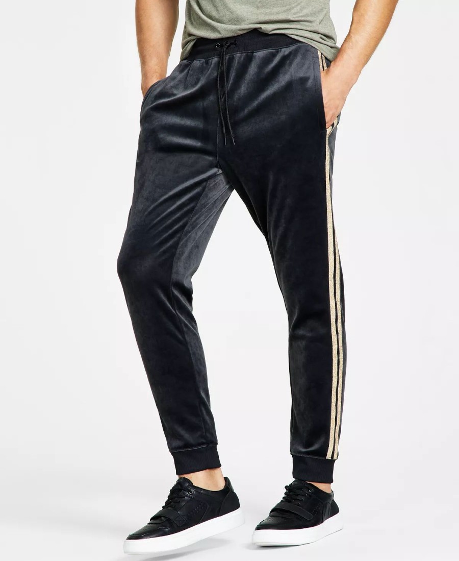 Pants * | Inc International Concepts .N.C. International Concepts Men'S Regular-Fit Side Stripe Velour Joggers, Created For Macy'S