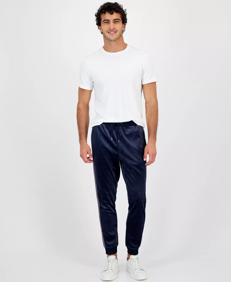 Pants * | Inc International Concepts .N.C. International Concepts Men'S Regular-Fit Side Stripe Velour Joggers, Created For Macy'S