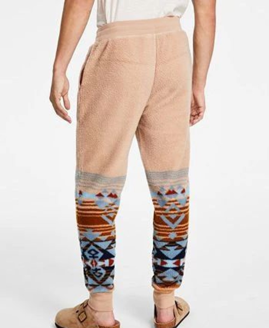 Pants * | Sun + Stone Men'S Geo-Print Fleece Joggers, Created For Macy'S Desert Snow