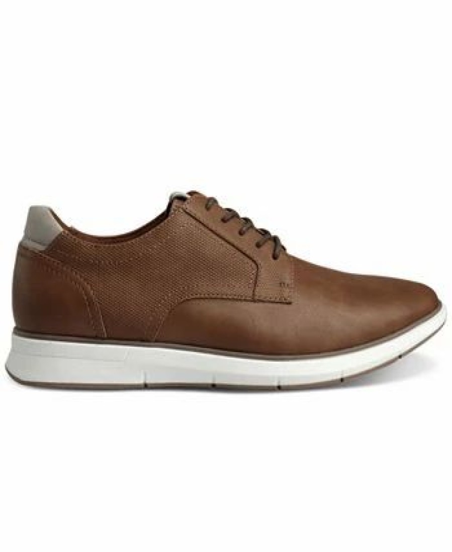 All Men'S Shoes * | Alfani Men'S Faux-Leather Lace-Up Sneakers, Created For Macy'S Brown