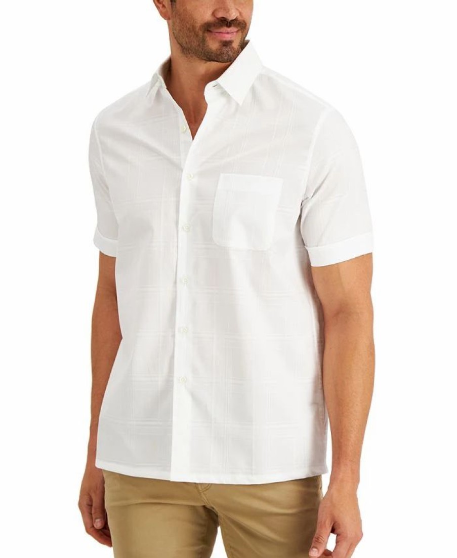 Casual Button-Down Shirts * | Club Room Men'S Inaldo Shirt, Created For Macy'S White Pure