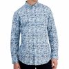 Casual Button-Down Shirts * | Club Room Men'S Gone Fishing Classic-Fit Printed Button-Down Poplin Shirt, Created For Macy'S Pale Ink Blue