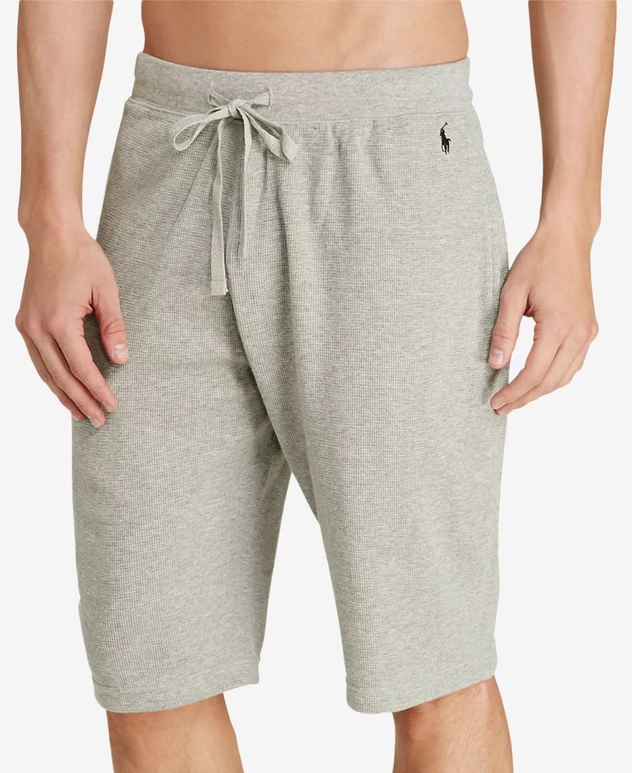 Pajamas & Robes * | Polo Ralph Lauren Men'S Waffle-Knit Pajama Shorts Andover Heather