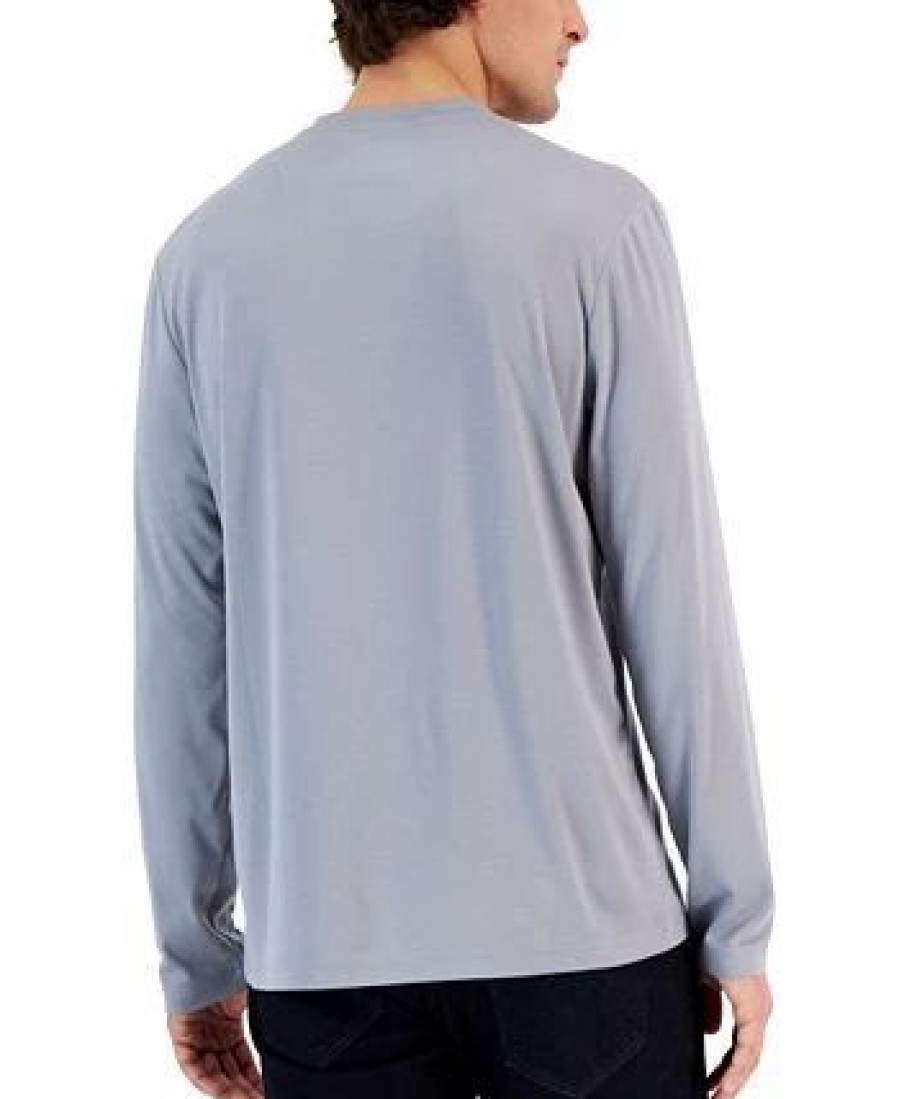 Casual Button-Down Shirts * | Alfani Tech Long Sleeve Crewneck T-Shirt, Created For Macy'S