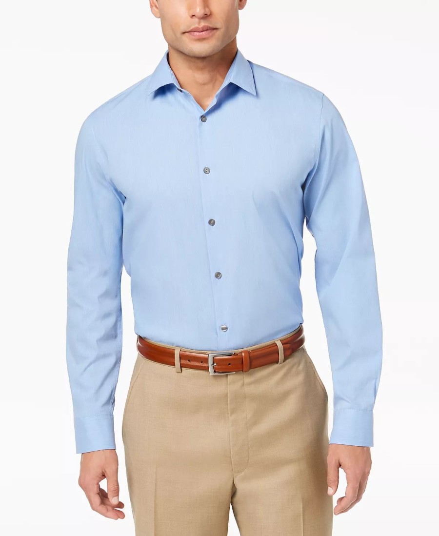 Casual Button-Down Shirts * | Alfani Men'S Stretch Modern Solid Shirt, Created For Macy'S