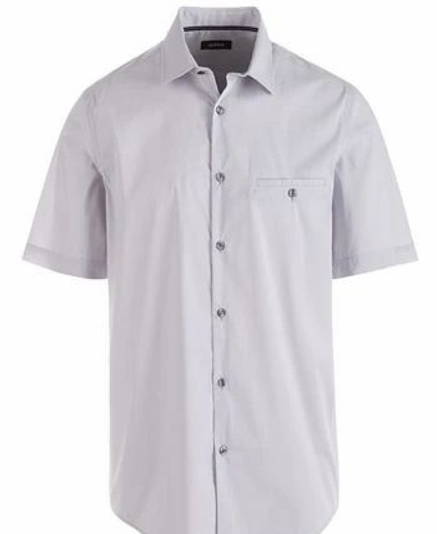 Casual Button-Down Shirts * | Alfani Men'S Stretch Modern Pocket Shirt, Created For Macy'S