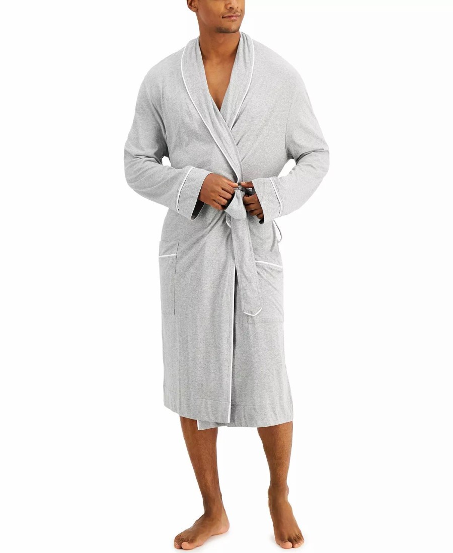 Pajamas & Robes * | Club Room Men'S Tipped Robe, Created For Macy'S