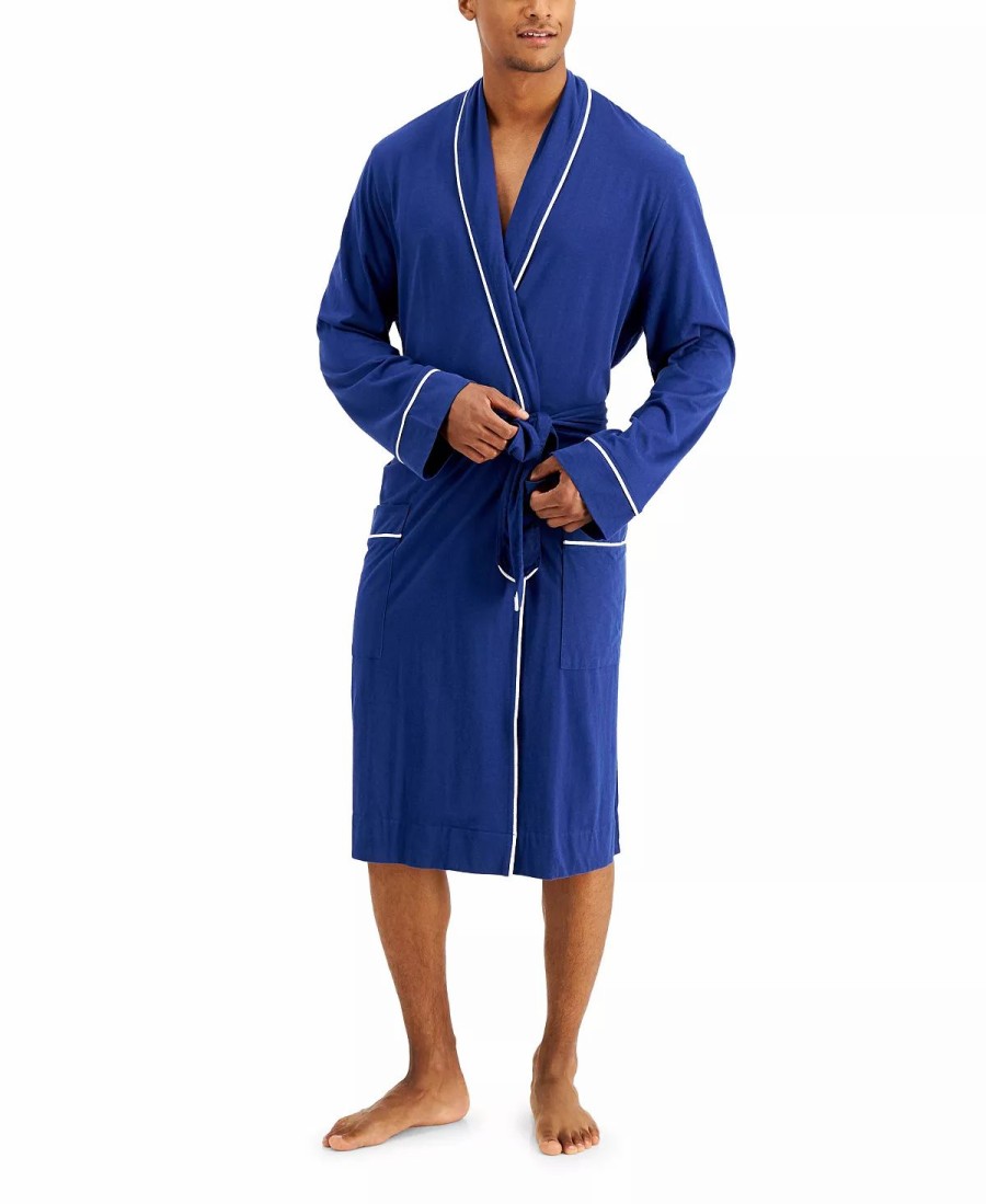 Pajamas & Robes * | Club Room Men'S Tipped Robe, Created For Macy'S