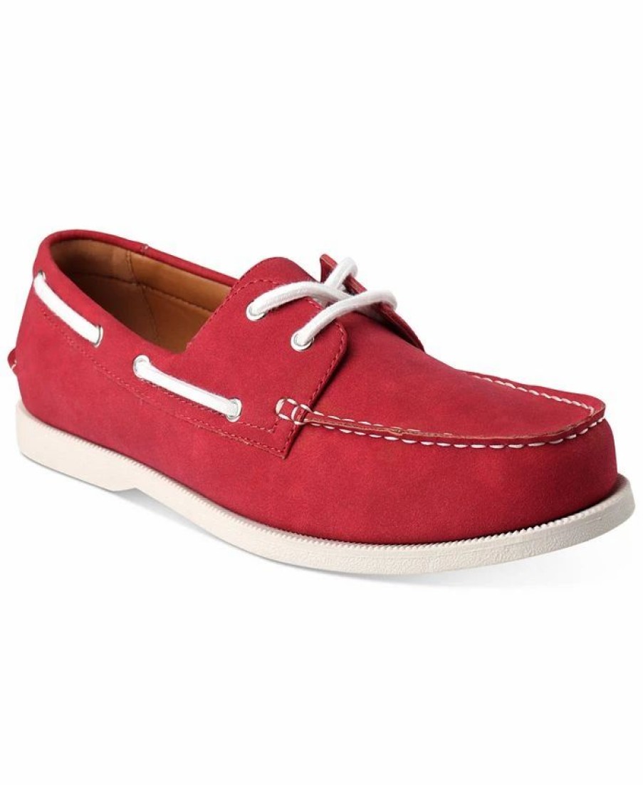 All Men'S Shoes * | Club Room Men'S Boat Shoes, Created For Macy'S Deep Red