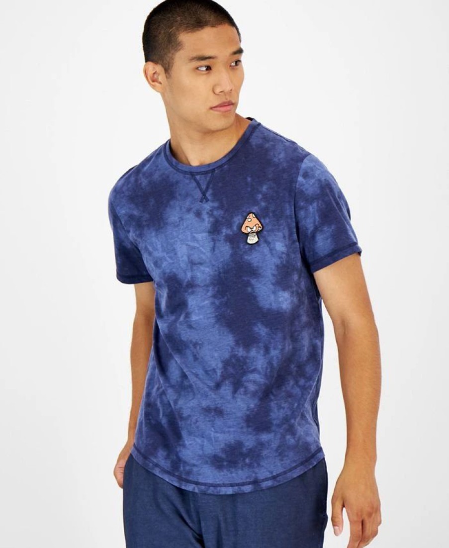 Pajamas & Robes * | Sun + Stone Men'S Tie-Dyed Mushroom Patch Pajama T-Shirt, Created For Macy'S Naval Academy