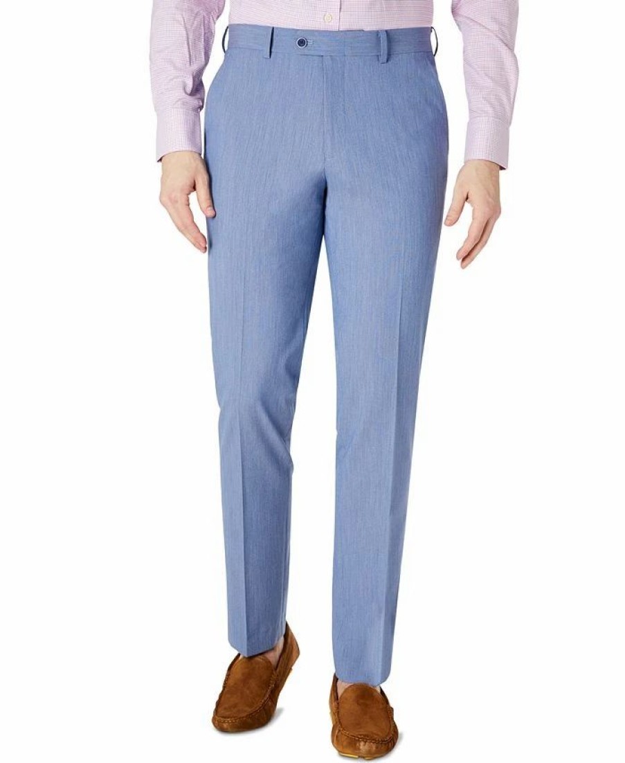 Pants * | Bar Iii Men'S Slim-Fit Blue Hairline Stripe Dress Pants, Created For Macy'S Navy