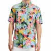 Casual Button-Down Shirts * | Club Room Men'S Tropical-Print Shirt, Created For Macy'S Pale Ink Blue