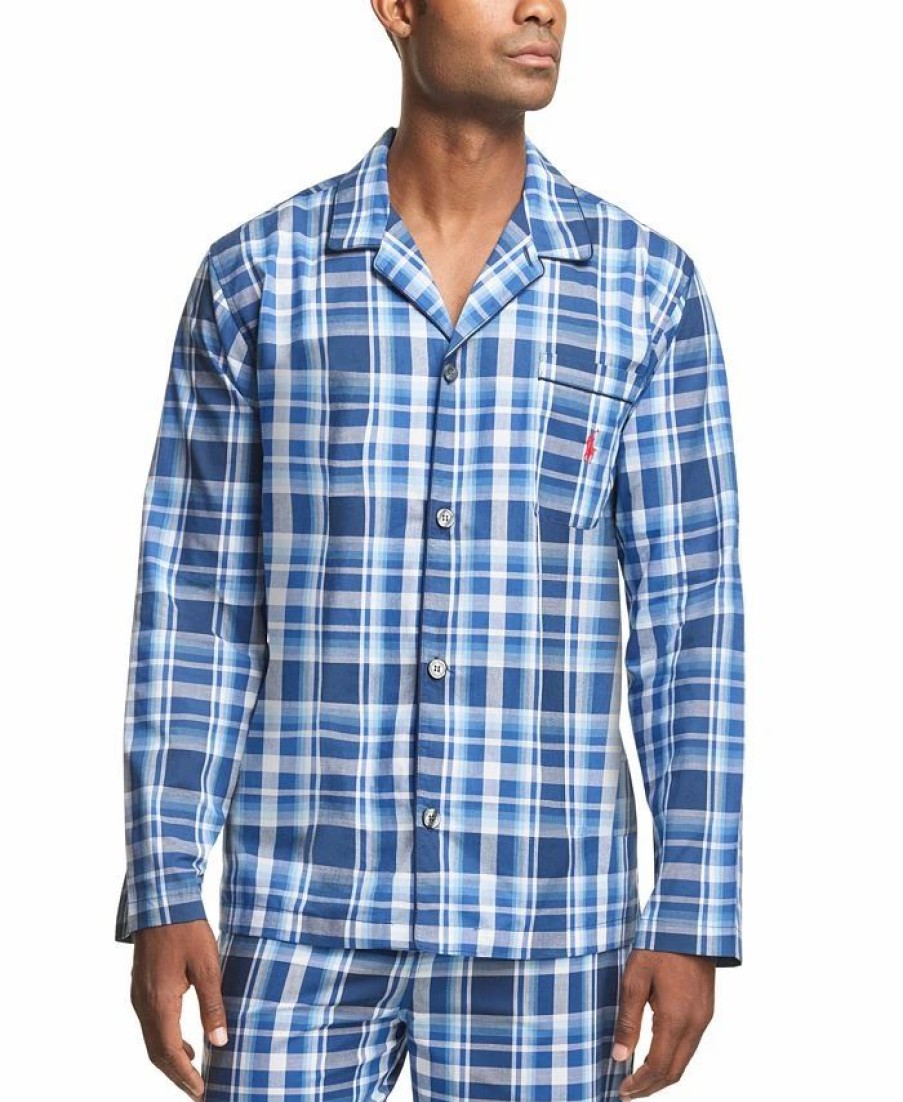 Pajamas & Robes * | Polo Ralph Lauren Men'S Plaid Woven Pajama Top Monroe Plaid