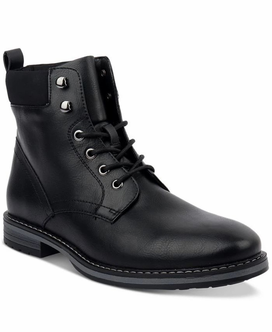 All Men'S Shoes * | Club Room Men'S Lace-Up Boots, Created For Macy'S Black