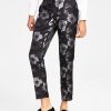 Pants * | Inc International Concepts Men'S Elm Slim-Fit Floral Jacquard Suit Pants, Created For Macy'S Deep Black