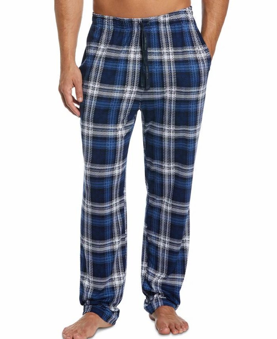 Pajamas & Robes * | Perry Ellis Portfolio Men'S Windowpane Plaid Knit Pajama Pants