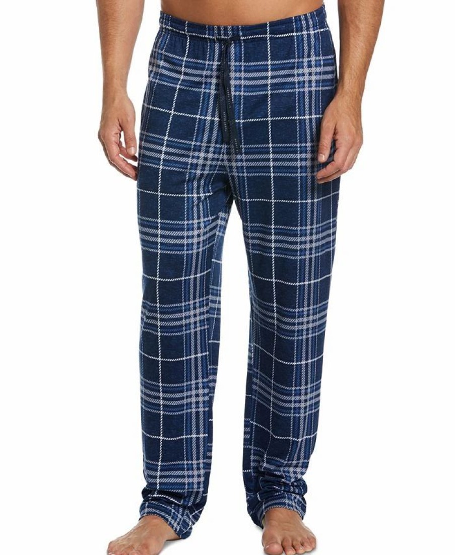 Pajamas & Robes * | Perry Ellis Portfolio Men'S Plaid Knit Pajama Pants