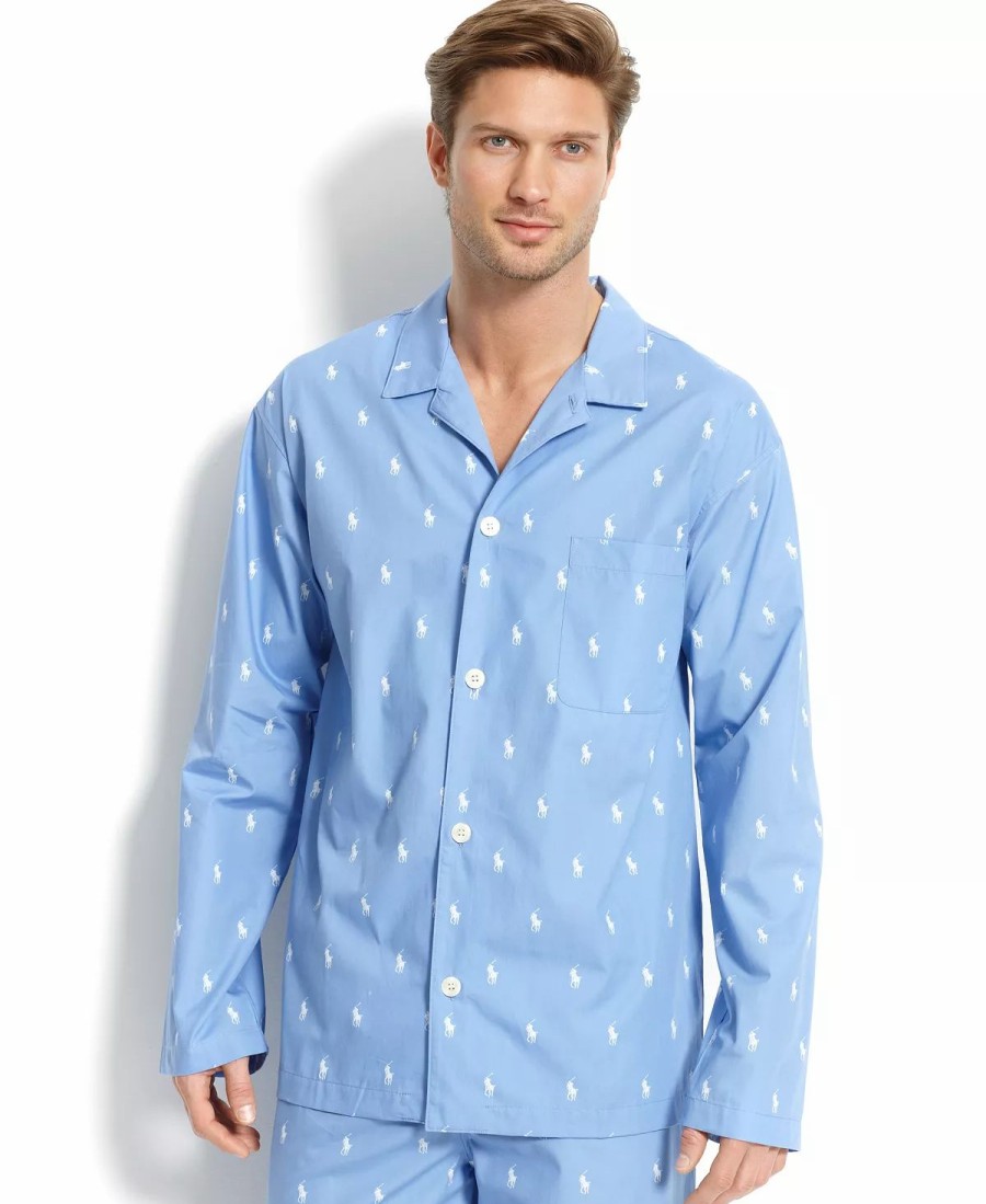 Pajamas & Robes * | Polo Ralph Lauren Men'S All Over Polo Player Pajama Shirt