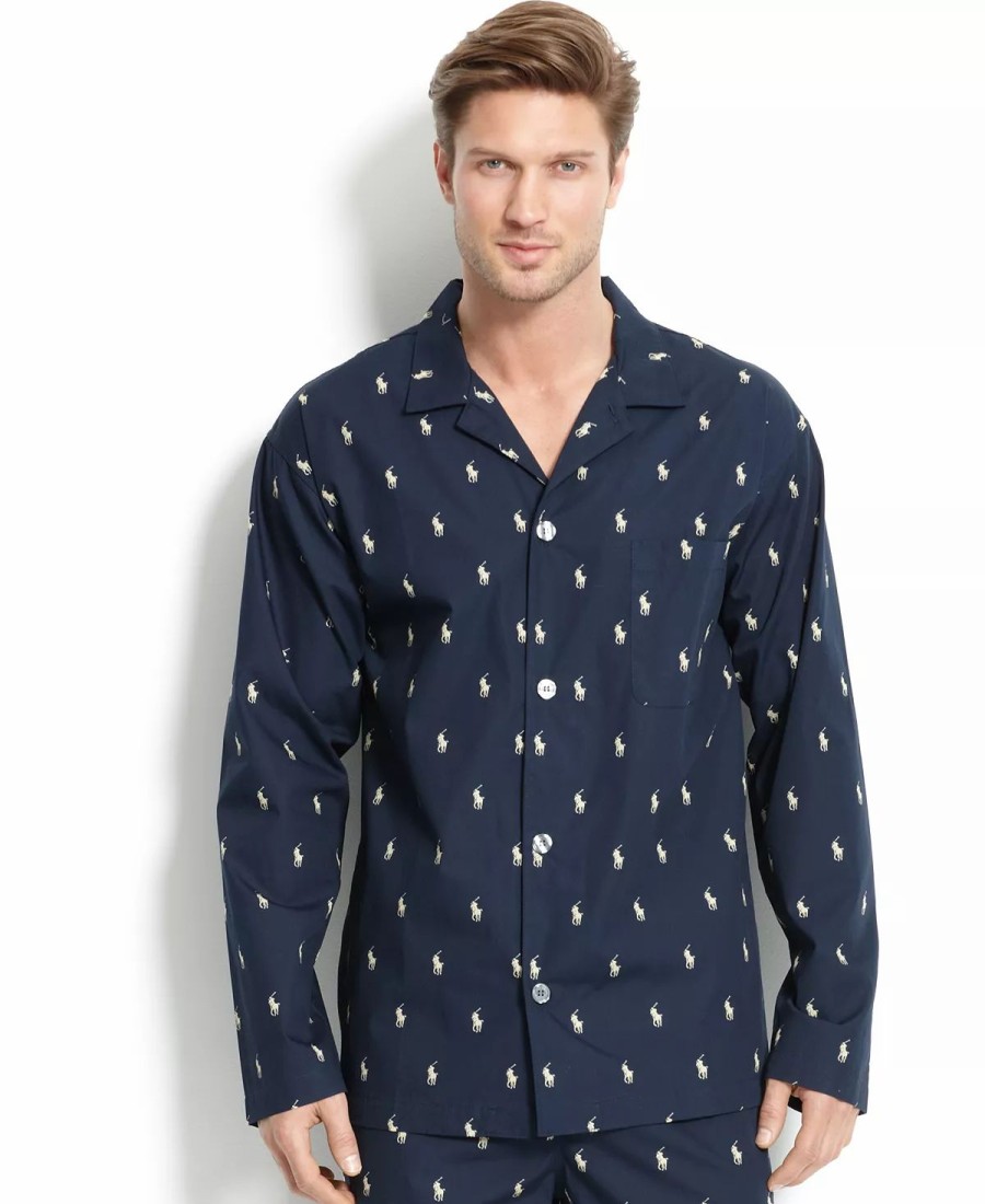 Pajamas & Robes * | Polo Ralph Lauren Men'S All Over Polo Player Pajama Shirt