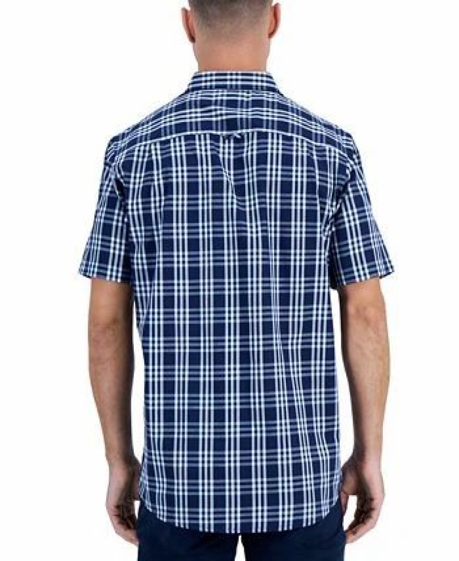 Casual Button-Down Shirts * | Club Room Men'S Short-Sleeve Plaid Shirt, Created For Macy'S