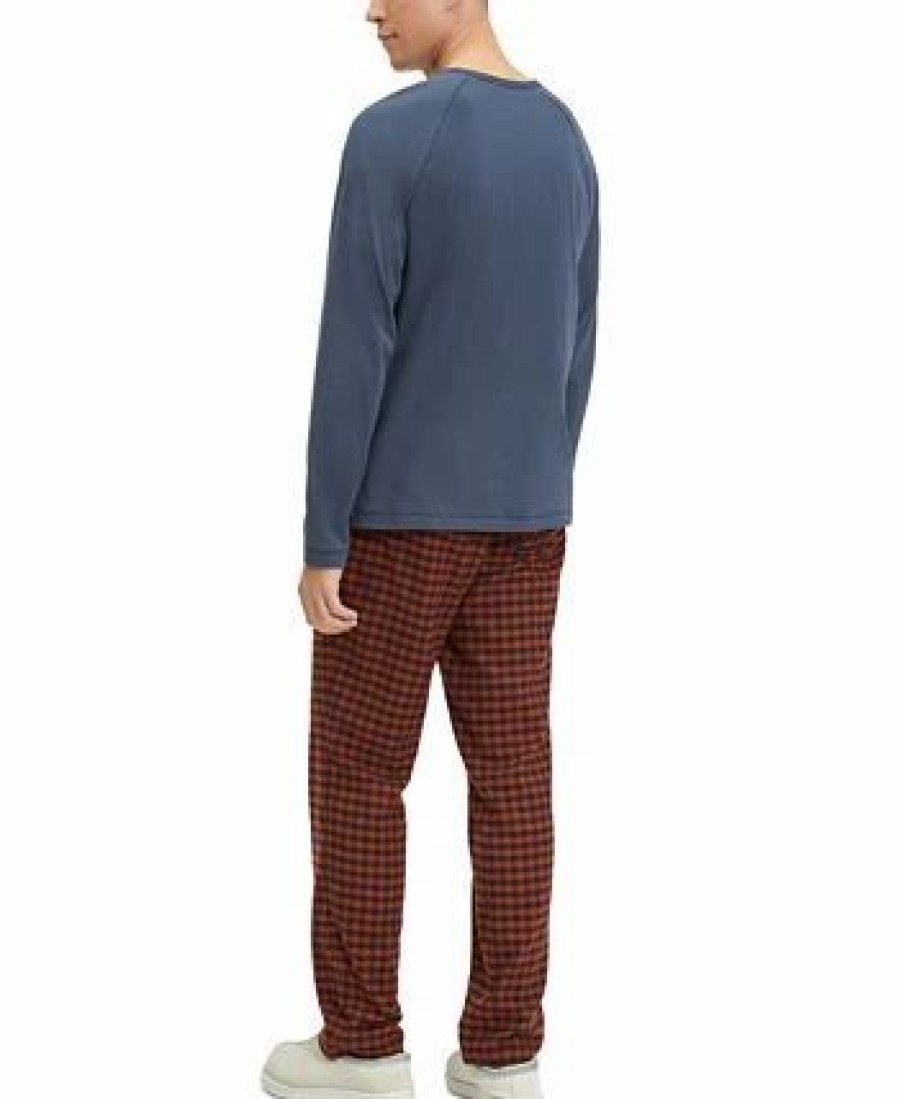 Pajamas & Robes * | Ugg Men'S Steiner Pajama Gift Box Set Twilight / Brown Mustard Check