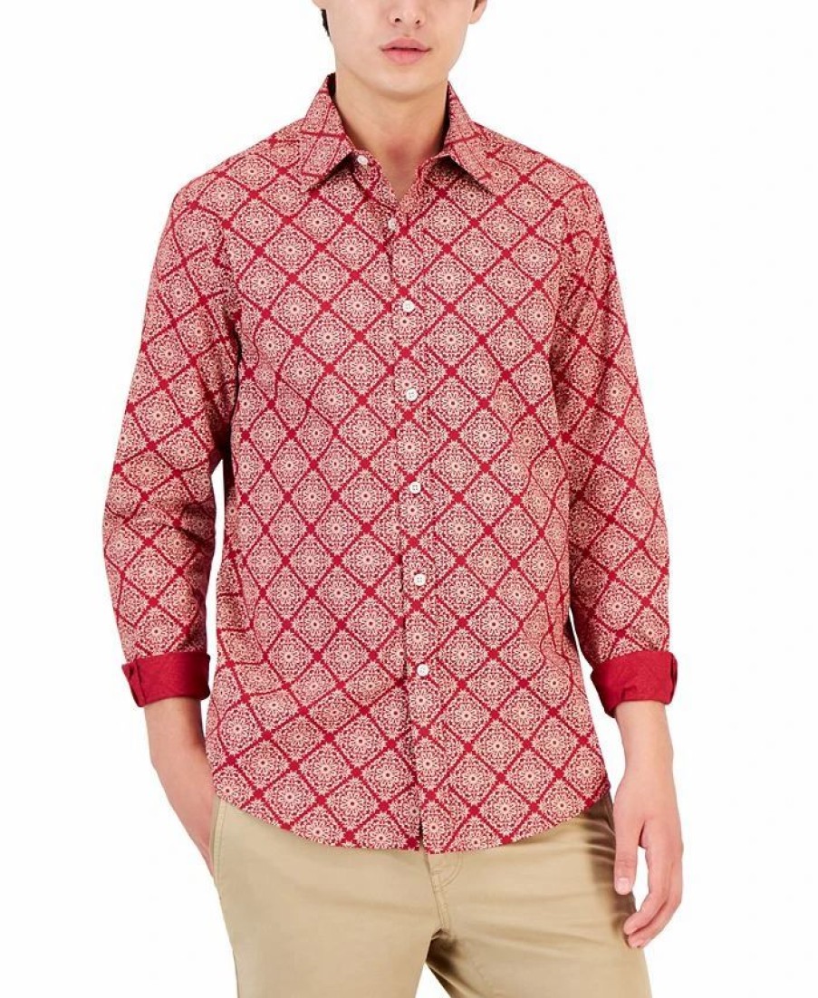 Casual Button-Down Shirts * | Club Room Men'S Mono Medal Shirt, Created For Macy'S