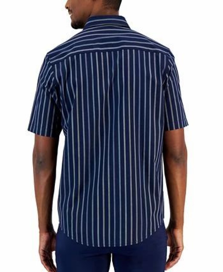 Casual Button-Down Shirts * | Alfani Men'S Classic-Fit Stretch Gradient Stripe Button-Down Shirt, Created For Macy'S